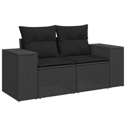 10-delige Loungeset met kussens poly rattan grijs