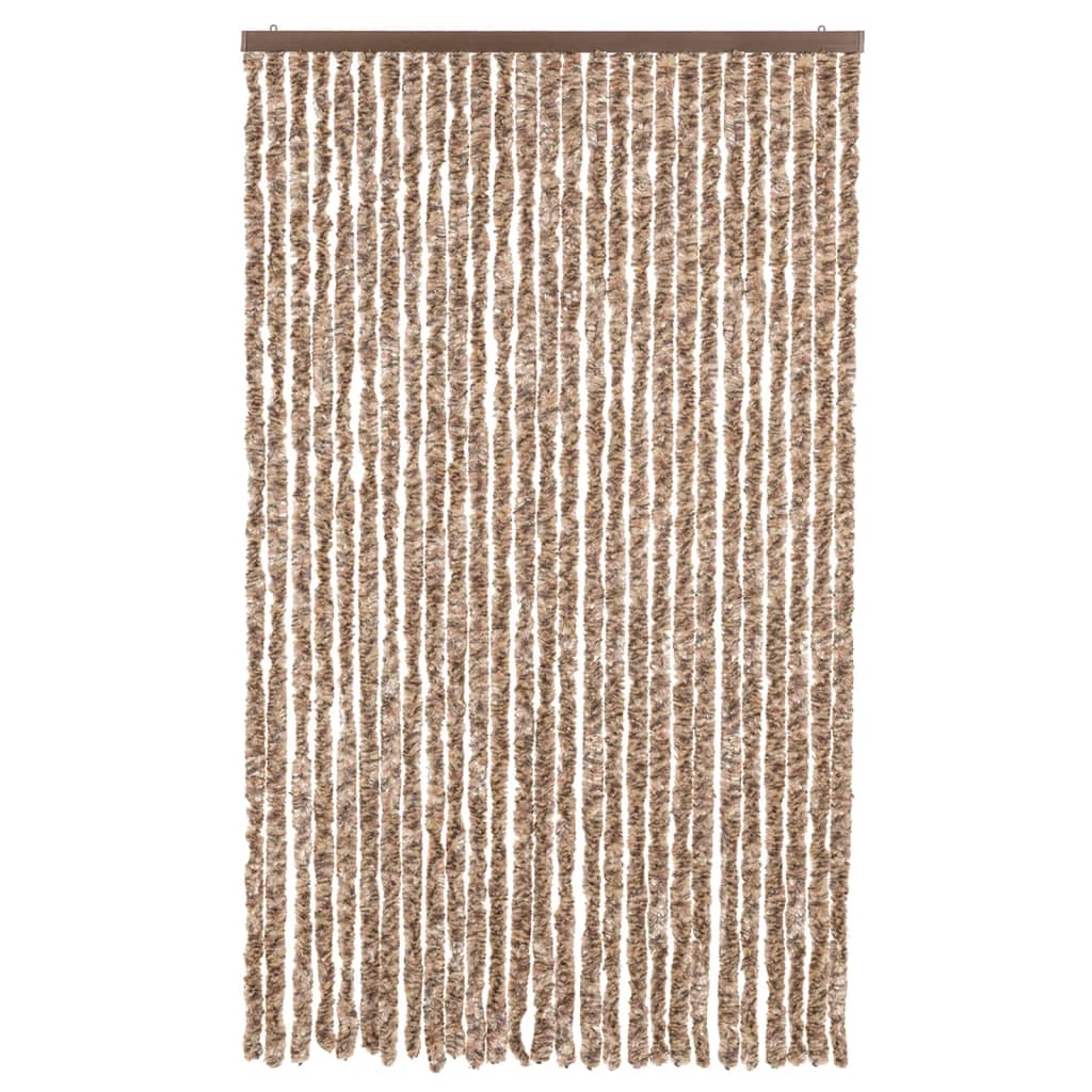 Vliegengordijn 118x220 cm chenille beige en donkerbruin