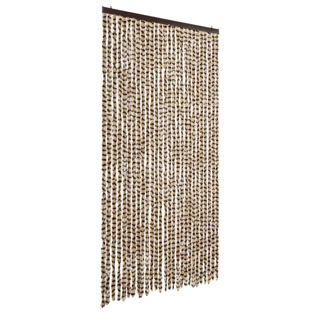 Vliegengordijn 118x220 cm chenille beige en bruin