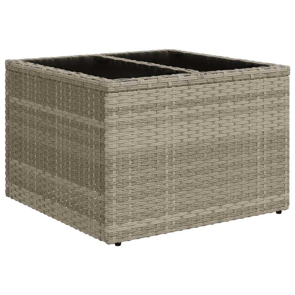 10-delige Loungeset met kussens poly rattan lichtgrijs