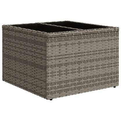 10-delige Loungeset met kussens poly rattan grijs