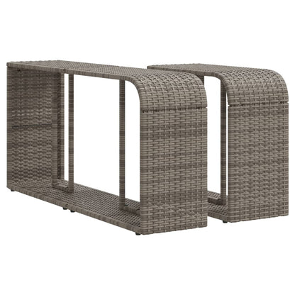 10-delige Loungeset met kussens poly rattan lichtgrijs