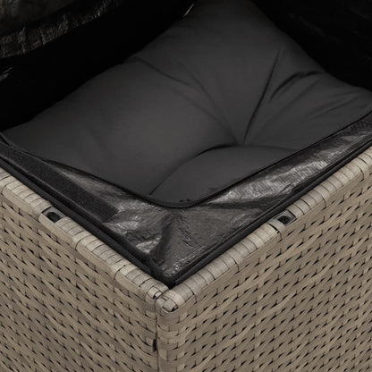 10-delige Loungeset met kussens poly rattan grijs