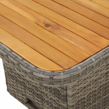 3-delige Tuinset met kussens poly rattan grijs