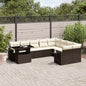 10-delige Loungeset met kussens poly rattan bruin