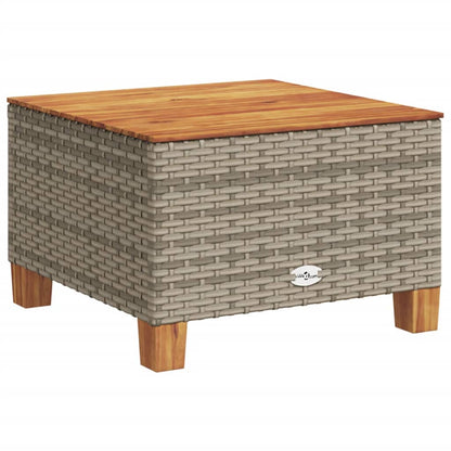 10-delige Loungeset met kussens poly rattan grijs