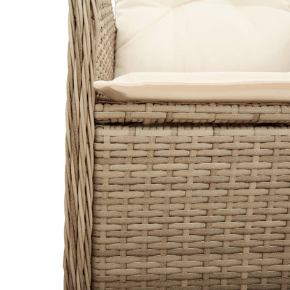 5-delige Bistroset met kussens poly rattan beige