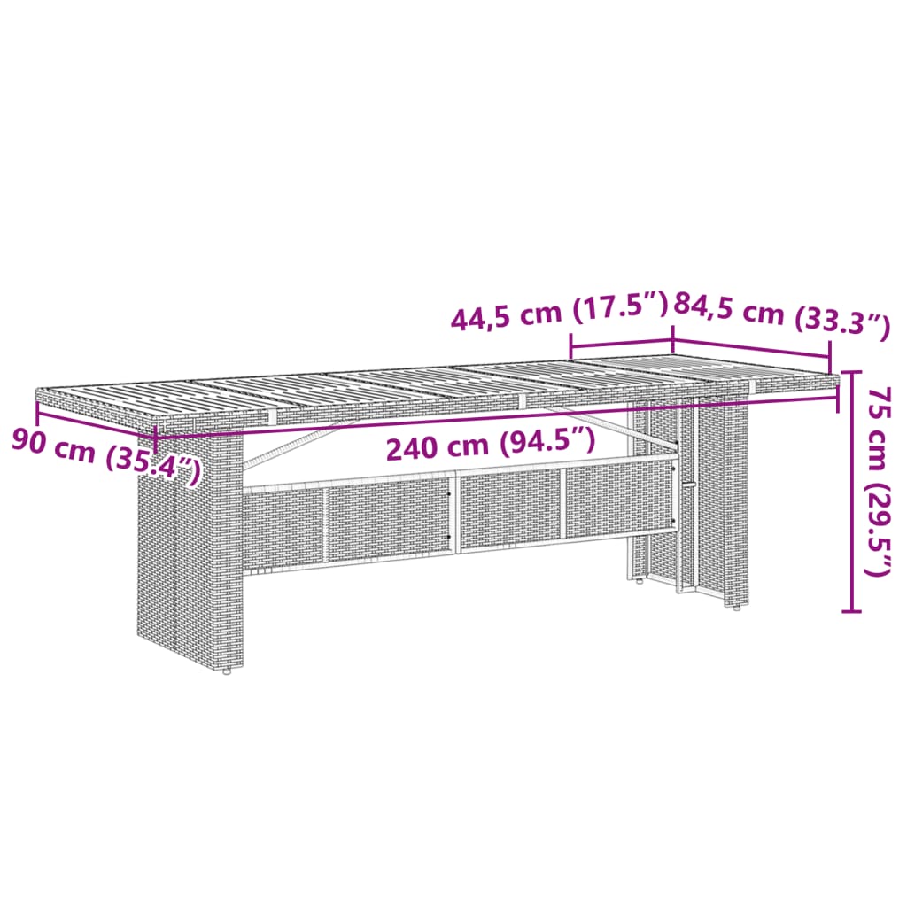 9-delige Tuinset met kussens poly rattan grijs