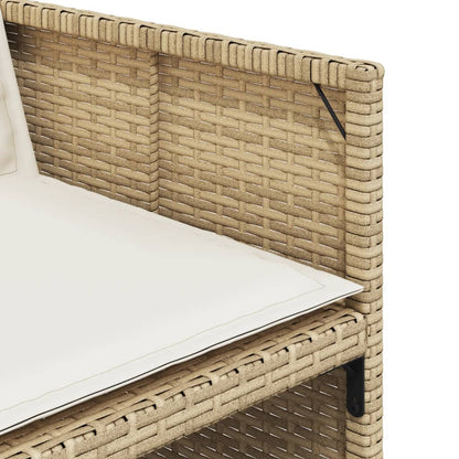 9-delige Tuinset met kussens poly rattan beige