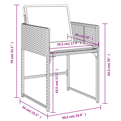 11-delige Tuinset met kussens poly rattan beige