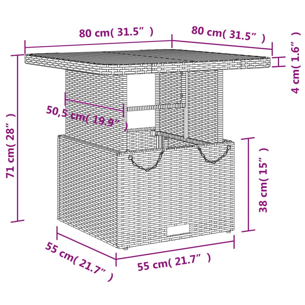 3-delige Tuinset met kussens poly rattan grijs