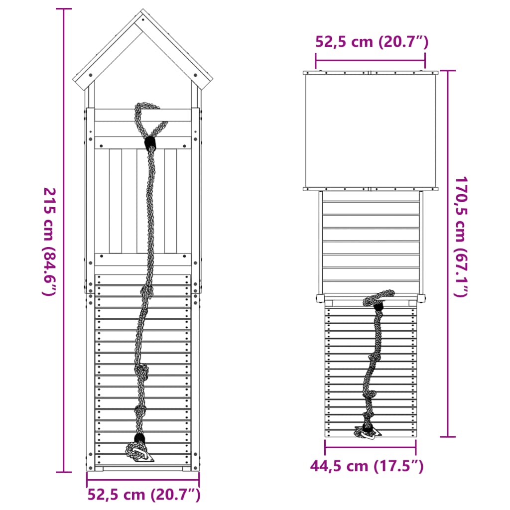 Speelhuis massief grenenhout