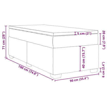 Boxspring met matras stof zwart 90x190 cm