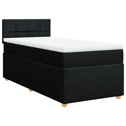 Boxspring met matras stof zwart Single (alleen AU)