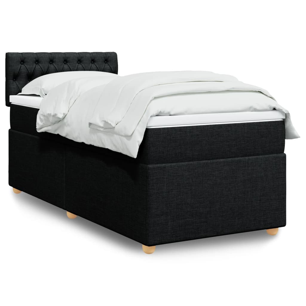 Boxspring met matras stof zwart Single (alleen AU)