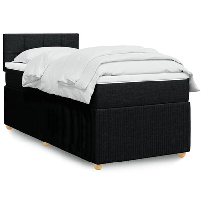 Boxspring met matras stof zwart 90x190 cm