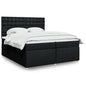 Boxspring met matras stof zwart 200x200 cm