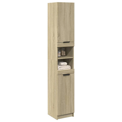 Badkamerkast 32x34x188,5 cm bewerkt hout sonoma eikenkleurig