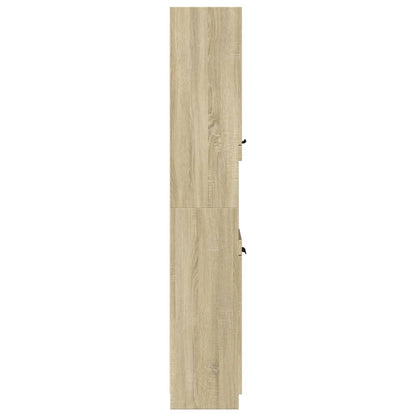 Badkamerkast 32x34x188,5 cm bewerkt hout sonoma eikenkleurig