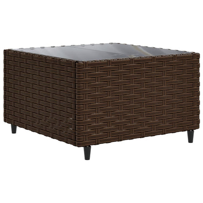 10-delige Loungeset met kussens poly rattan bruin