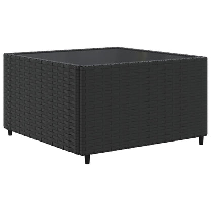 10-delige Loungeset met kussens poly rattan zwart