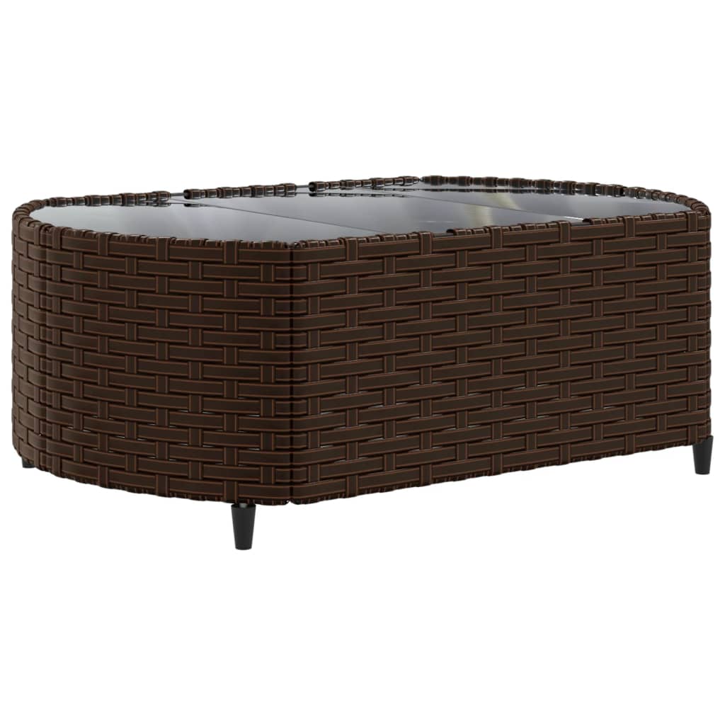 10-delige Loungeset met kussens poly rattan bruin