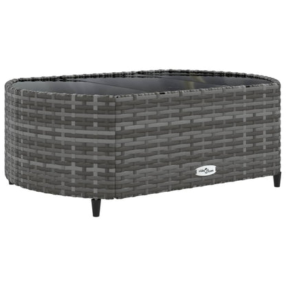 10-delige Loungeset met kussens poly rattan grijs