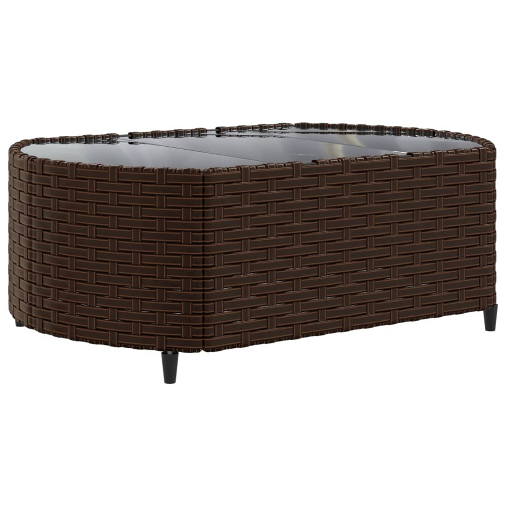 10-delige Loungeset met kussens poly rattan bruin