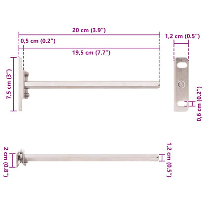 Zwevende plankdragers 12st onzichtbaar Ø12x200 mm koolstofstaal