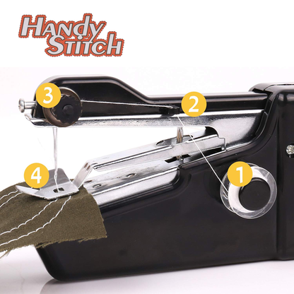 Handy Stitch - PREMIUM Handnaaimachine - Met 3 Spoelen garen en accessoires - Draadloos - Elektrisch of op batterijen - Zwart