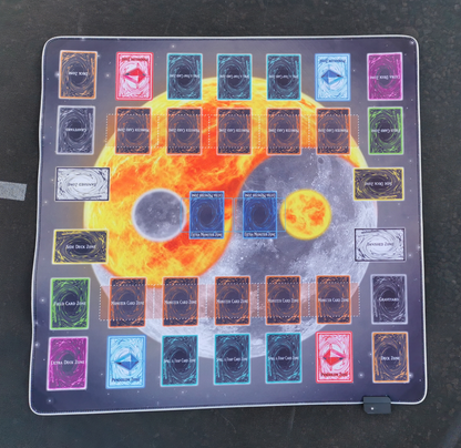 Yu-Gi-Oh! 2-speler TCG Speelmat met Multi-Color LED - 70x70Cm - Ying & Yang - 2-player TCG Playmat