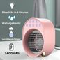 Accu Tafelventilator -- Air Cooler met Spray vernevelingsfunctie - Roze