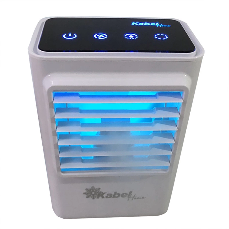 Watergekoelde Ventilator met Spray vernevelingsfunctie -- Tafelventilator -- Luchtkoeler --  Mini Airco -- 7 Kleuren LED Air Cooler