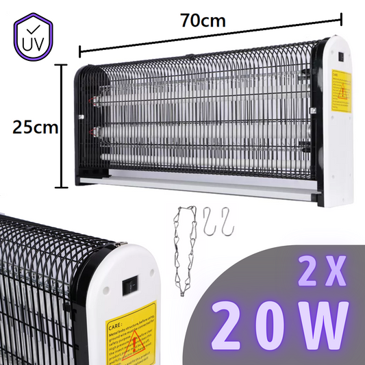 PREMIUM - 40W Insectenlamp -- (2x20W) -- Vliegenlamp -- Muggenlamp -- MosquitoKiller -- 70x25cm