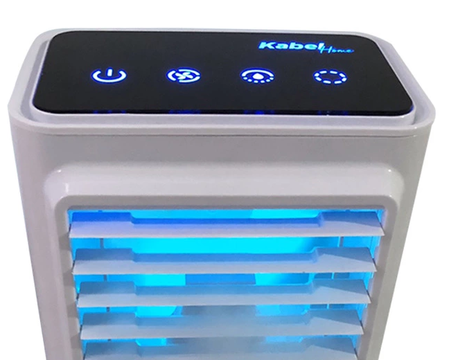 Watergekoelde Ventilator met Spray vernevelingsfunctie -- Tafelventilator -- Luchtkoeler --  Mini Airco -- 7 Kleuren LED Air Cooler