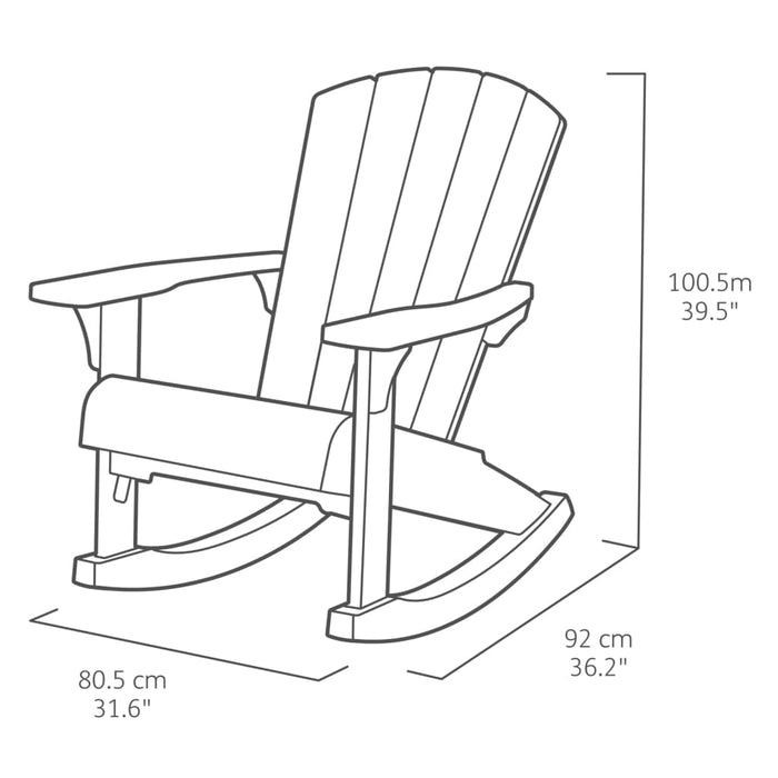 Keter Schommelstoel Adirondack Troy grafietkleurig