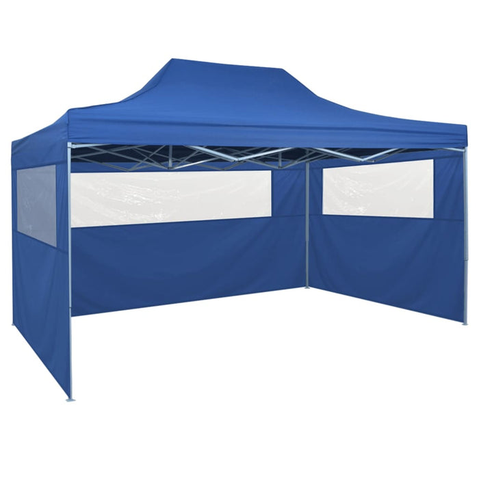 Vouwtent pop-up met 4 zijwanden 3x4,5 m blauw