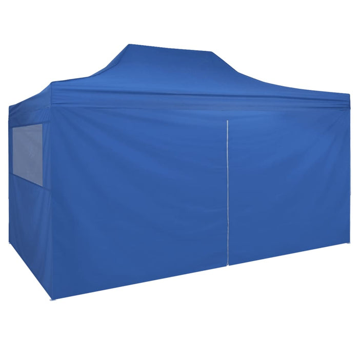 Vouwtent pop-up met 4 zijwanden 3x4,5 m blauw