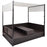 Tuinbed met luifel 190x130 cm poly rattan bruin