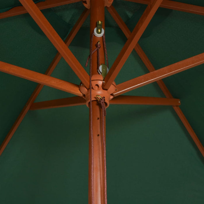 Parasol met houten paal 200x300 cm groen