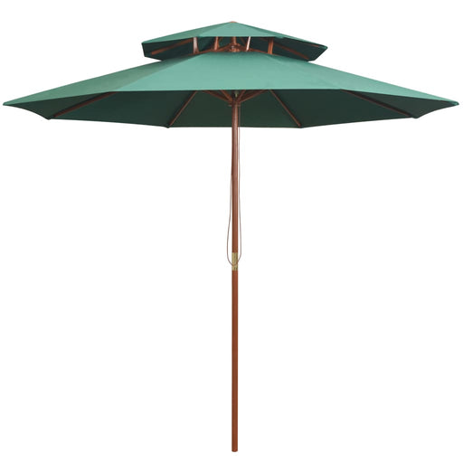 Dubbeldekker parasol 270x270 cm houten paal groen