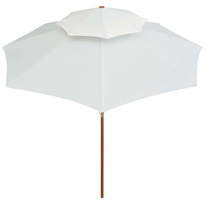 Dubbeldekker parasol 270x270 cm houten paal crèmewit