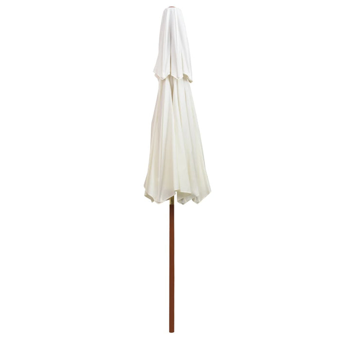 Dubbeldekker parasol 270x270 cm houten paal crèmewit