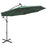 Zweefparasol met LED-verlichting en metalen paal 300 cm groen