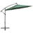 Zweefparasol met LED-verlichting en metalen paal 300 cm groen