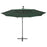 Zweefparasol met LED-verlichting en metalen paal 300 cm groen