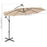 Zweefparasol met LED-verlichting en metalen paal 300 cm zand