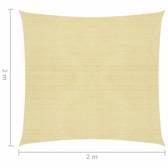 Zonnescherm HDPE vierkant 2x2 m beige
