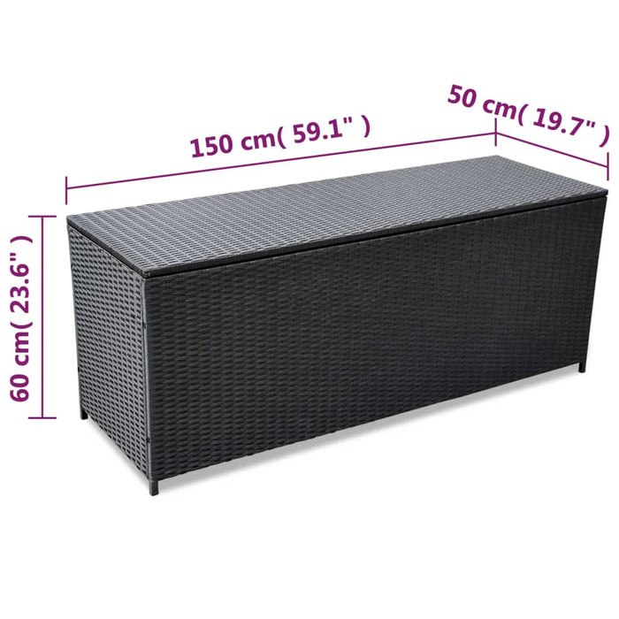 Tuinbox 150x50x60 cm poly rattan zwart