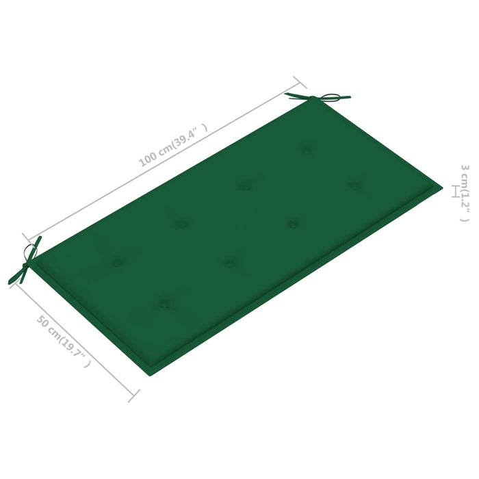 Tuinbankkussen 100x50x3 cm groen